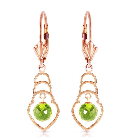 Galaxy Gold Products Jewelry - 14K. SOLID GOLD EARRINGS WITH NATURAL PERIDOTS